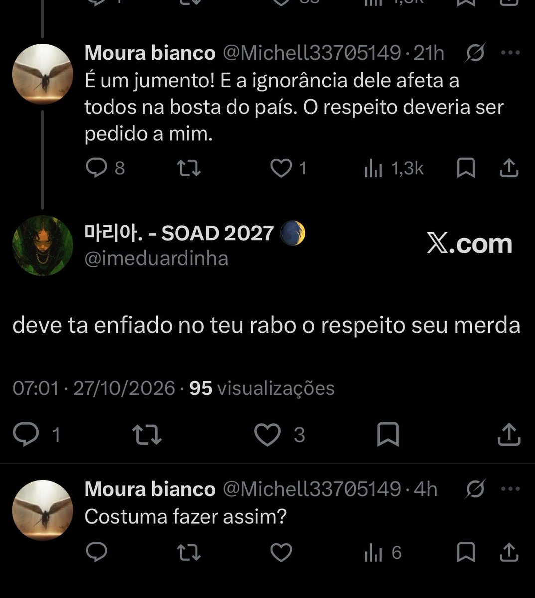 imeduardinha's tweet photo. “nossa… pra que tanta agressividade?” https://t.co/qu9CvNPFda