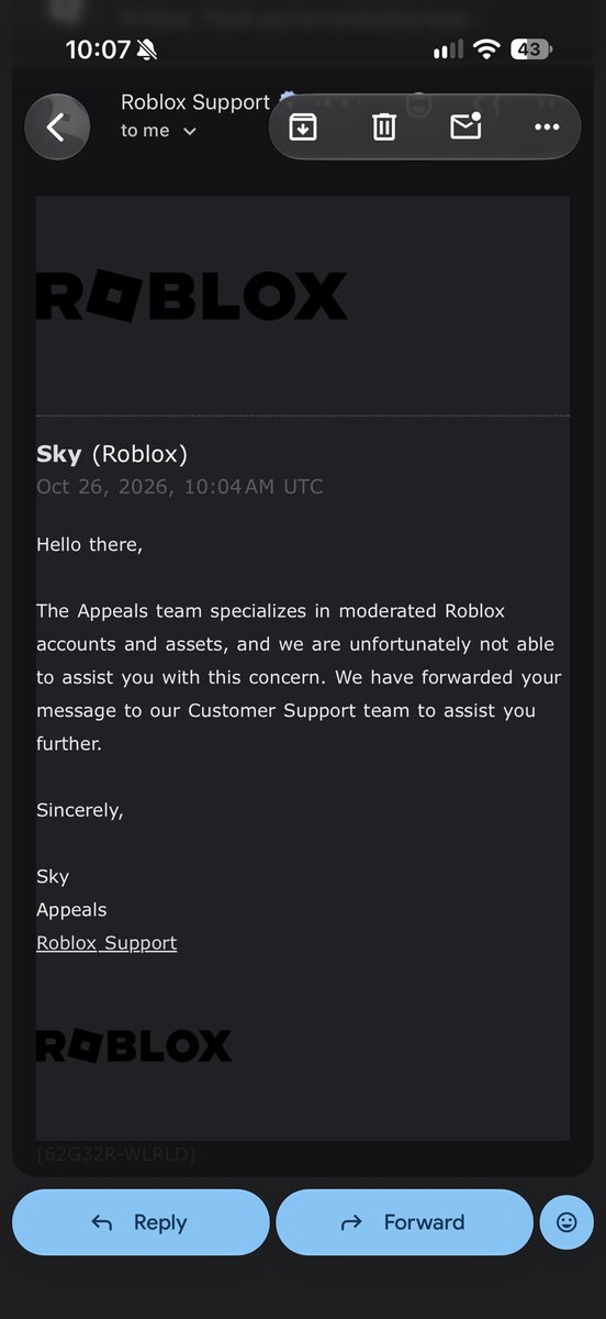 gunmetaltina's tweet photo. @Roblox terminated my account for no reason at all, I do believe I’m part of the ban wave that is going on. But my new iPhone that I haven’t even played on I only transferred my data to..device got banned? They haven’t given any evidence either. #robloxban #robloxbanwave #ROBLOX https://t.co/lRTB6VYX6t