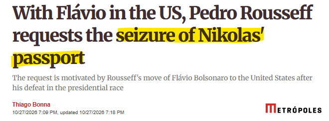 MikeBenzCyber's tweet photo. The Lula regime is now going around seizing the passports of every major figure associated with the political party that beat him in the general election 3 weeks ago. https://t.co/52mP2V3uPP