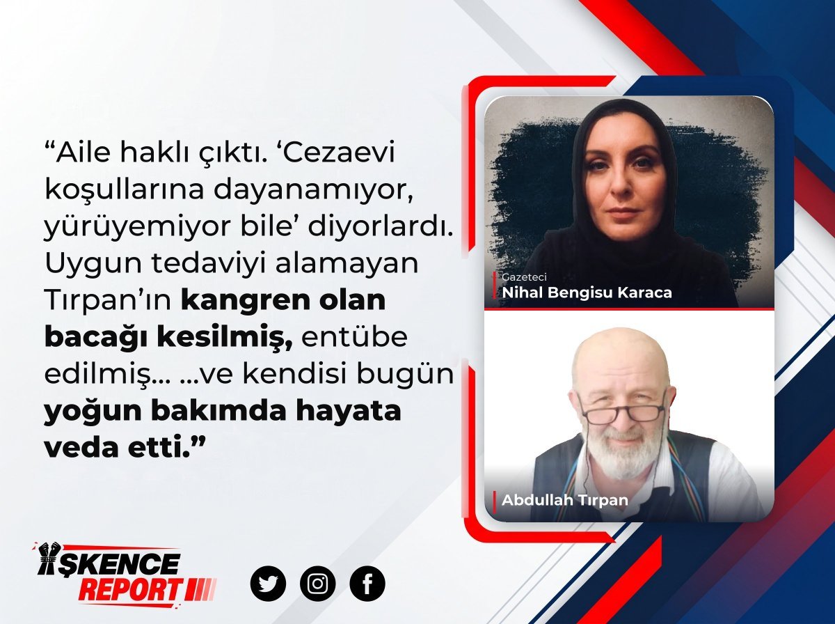 biten_hayatlar1's tweet photo. ABDULLAHTIRPAN ANISINA 
Aile haklı çıktı.cezaevi koşullarına dayanamıyor yuruyemiyor dendi.Yogun Bakımda vefat etti. https://t.co/9kUTPvX3sL