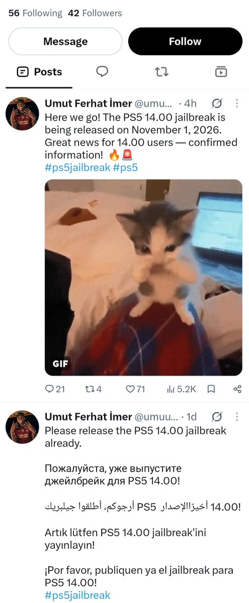ENH204's tweet photo. @umuut19050 MF was begging for the 14.00 jailbreak yesterday and now posting fake shít https://t.co/xj3o6vOLeN