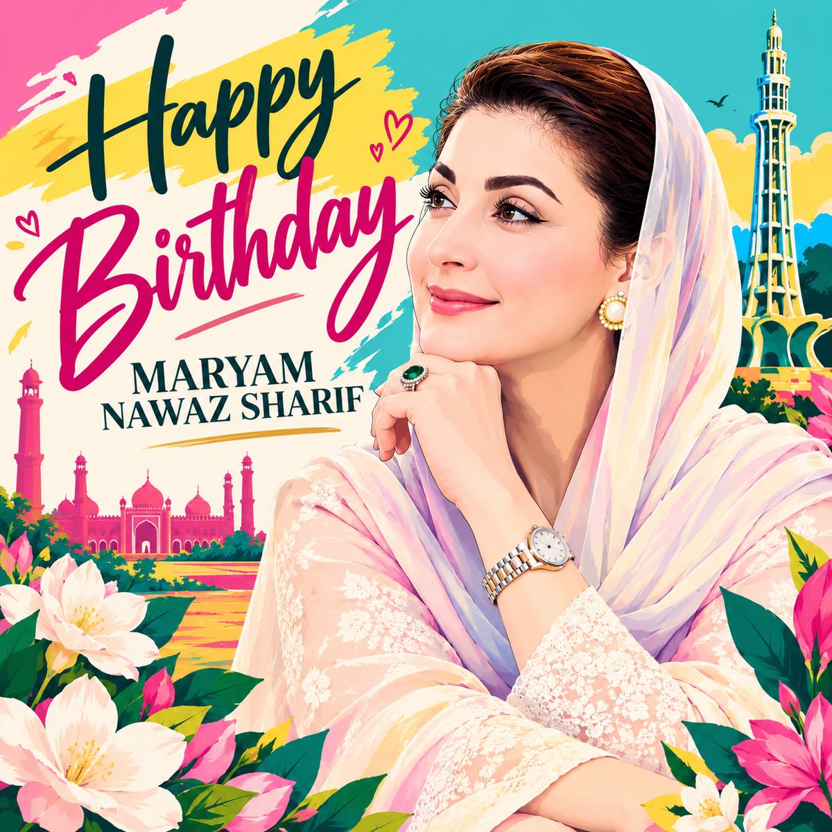 HumDaikhainGe's tweet photo. Happiest Birthday Babe!  @MaryamNSharif https://t.co/o7mA6C2icu