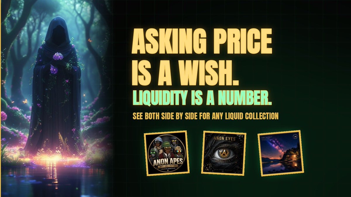 ANONNFTSHQ's tweet photo. An asking price is a wish. Liquidity is a number.

On @LiquidNftMarket every NFT holds its own FUSD liquidity on-chain, so you can see what's inside it, not just what it's listed for.

We built a free checker that shows both side by side for any Liquid collection. https://t.co/Z5eQ82tqoq