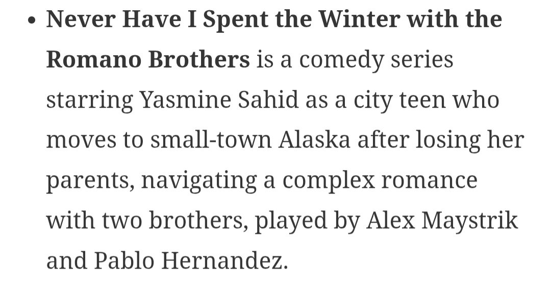 melaninlove24's tweet photo. Never have I spent the winter with the Romano brothers is becoming a Tubi original 🥳 https://t.co/bmeZuxDt5H