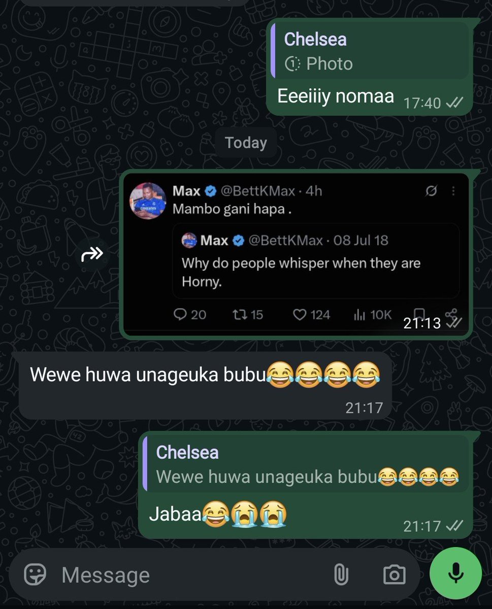 Nashbets's tweet photo. @BettKMax Mmi nimeitwa Bubu😂😂😂😭😭😭 https://t.co/uvm8hd8pS9