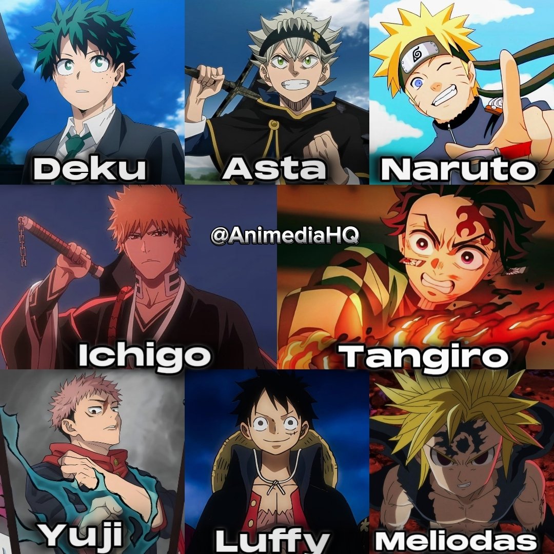 AnimediaHQ's tweet photo. Deku, Naruto, and Luffy are the biggest plot armor merchants in anime history. 😭

Deku was handed the strongest quirk, Naruto survived fights he should've lost, and Yuji literally died and came back. It's crazy.

Which MC here has the thickest plot armor? https://t.co/an2YFeDGOp