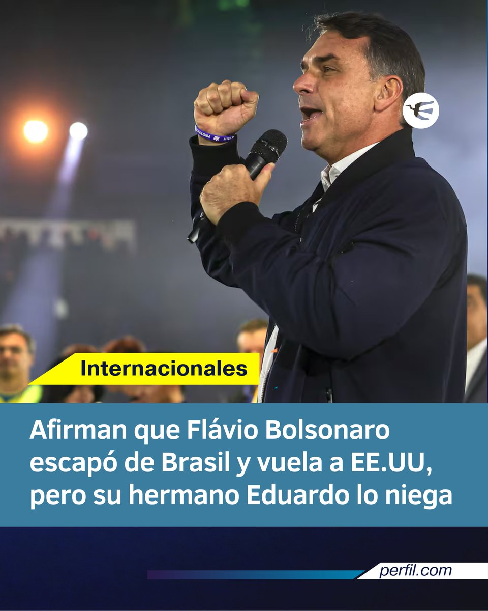 perfilcom's tweet photo. 🚨 Crecen las especulaciones sobre el paradero de Flávio Bolsonaro tras el vencimiento del plazo fijado por el Supremo Tribunal Federal para entregar sus pasaportes.

✈️ Versiones periodísticas en Brasil indicaron que el senador habría intentado cruzar a la Argentina para abordar un vuelo privado en Puerto Iguazú rumbo a Estados Unidos.