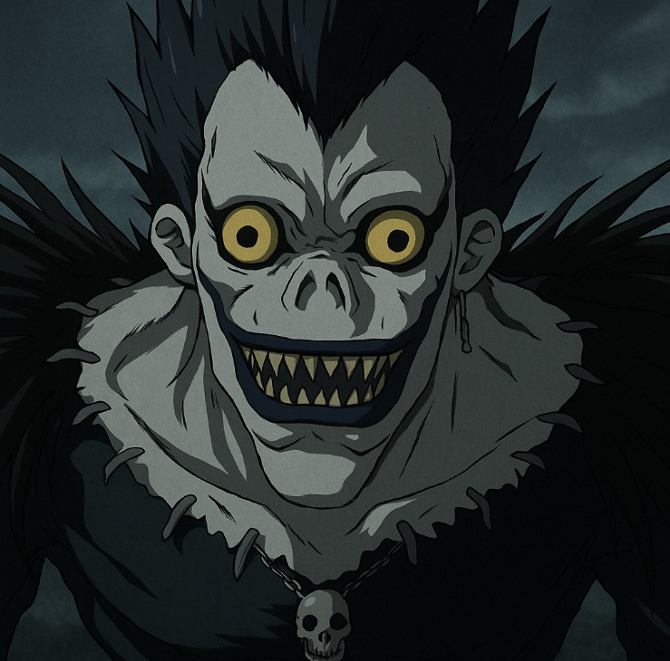 murlina_fox's tweet photo. just finished watching Death Note yesterday... god I need a Ryuk tattoo so bad 🍎

what’s your all-time favorite anime? https://t.co/QUab7j3zyO