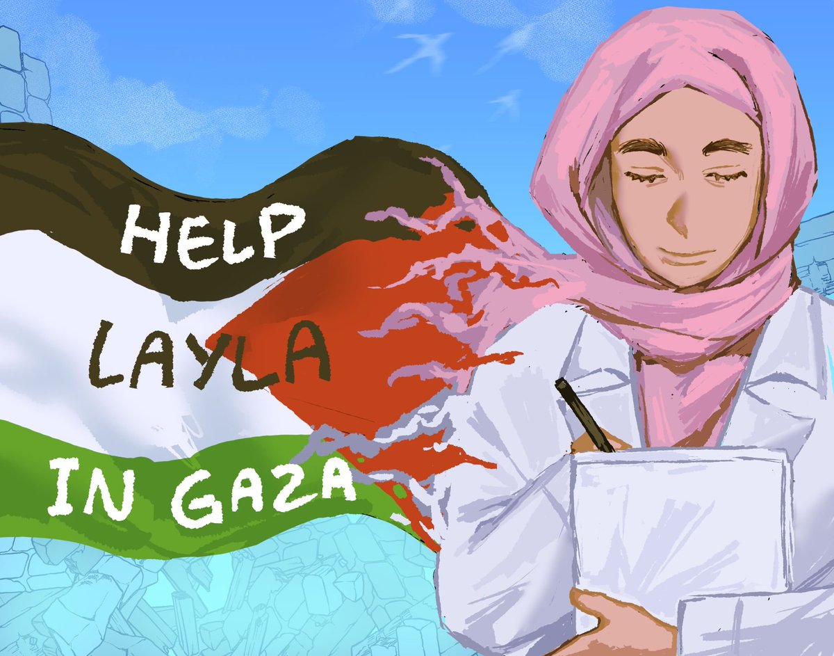 It_is_layla7's tweet photo. If this #art hits different, share it! 🇵🇸

I'm studying to be a dentist in Gaza. The folks I see got nobody else, so I treat 'em for free, no questions.
The war ain't stop me, but tuition &amp; supplies just might.
Help me keep showing up for my people 🦷
https://t.co/xbMYc6eJ7F https://t.co/qIe6eG1FA9