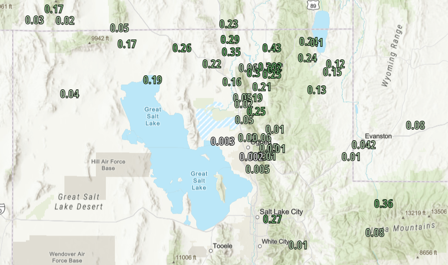 jamesferrin6's tweet photo. Not monster, but GSL water basin eeked out a 1/4" precipitation last night! https://t.co/UMueFhShh8