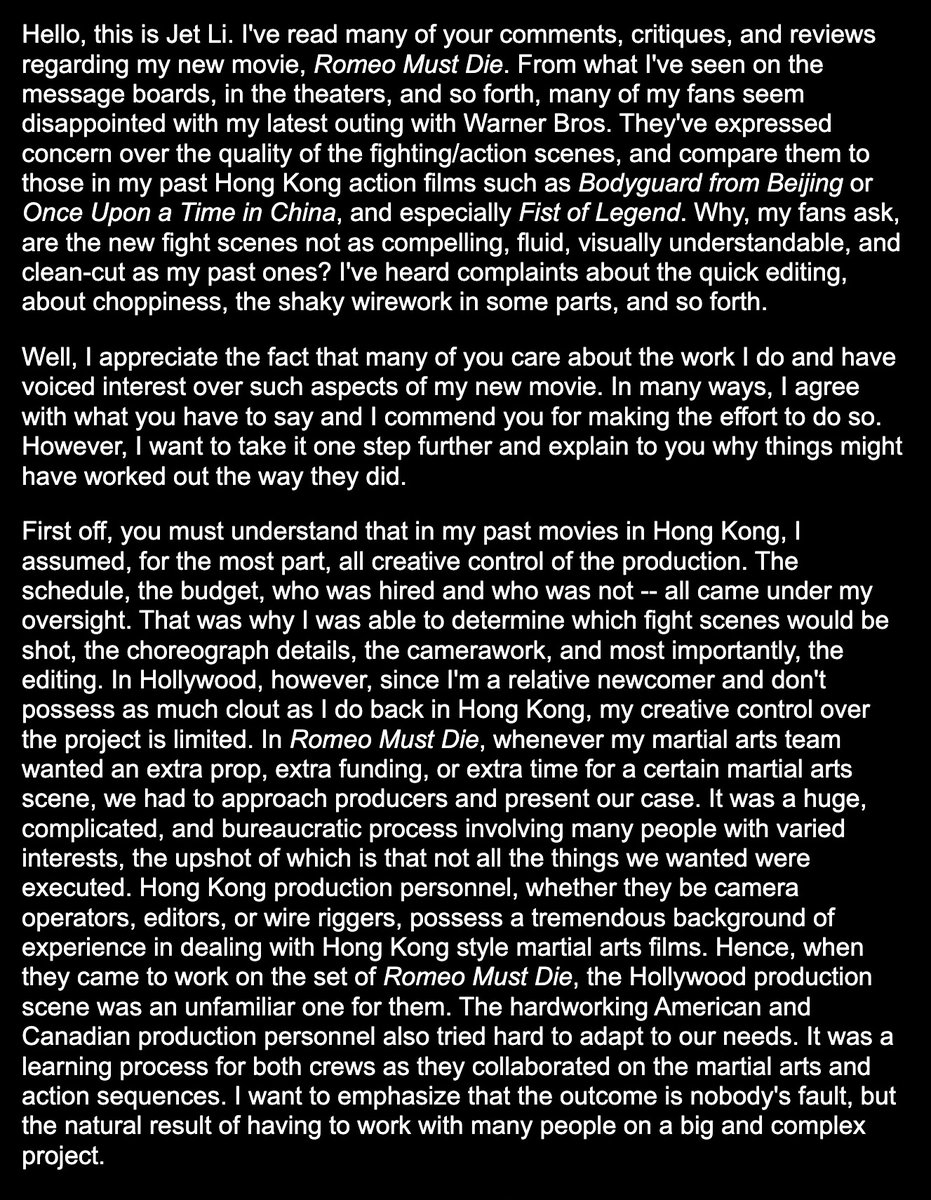 vrizov's tweet photo. 2000: Jet Li goes on his fan message board to explain why ROMEO MUST DIE sucks https://t.co/OI3O7UKLrf