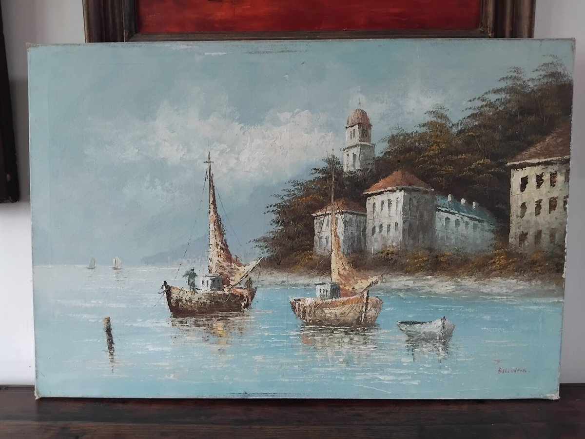 Berth_Antiques's tweet photo. Sale on now! Henry J Billings (1901-1987) oil on canvas, Italian coastal scene, £2,441.99. Extra 5% off with code BERTHHALLOW26 until 14 Nov. Want help valuing your item? Message me. https://t.co/cOiJG49QiI #OilPainting #AmericanArt #eBayUK https://t.co/Vu0rb93NIs