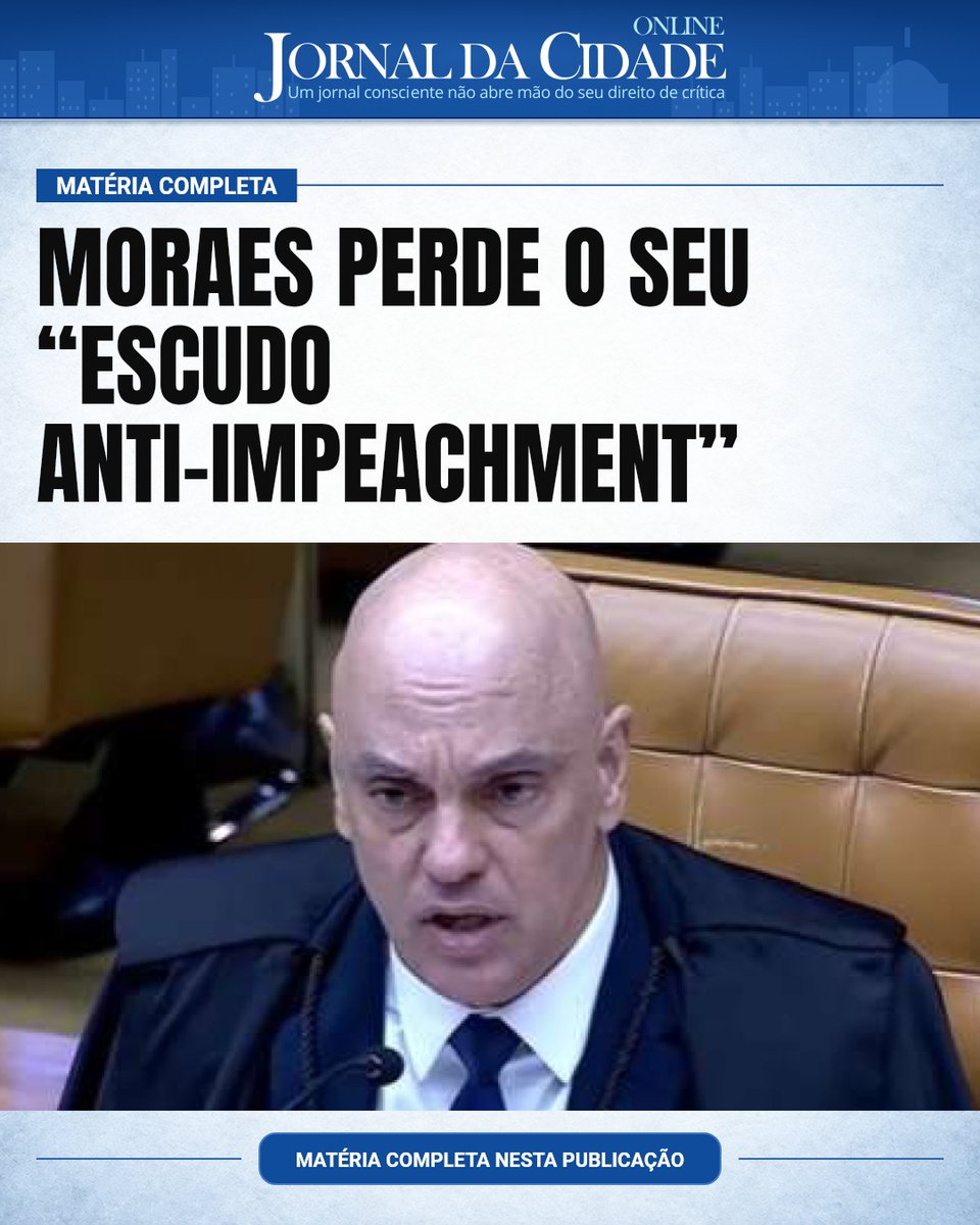 JornalDaCidadeO's tweet photo. Moraes perde o seu “escudo anti-impeachment”

O ministro Alexandre de Moraes perdeu aquilo que o jornalista Igor Gadelha definiu como “escudo anti-impeachment”.

Horas após a derrota do PL nas urnas, o ministro do STF mandou a Polícia Federal (PF) intimar o senador Flávio Bolsonaro para que entregasse seus passaportes.

A intenção era usar a situação para negociar a questão do impeachment, pois a forte bancada de direita no Senado Federal está irredutível na deflagração da medida contra o ministro.

Com a ida de Flávio para os Estados Unidos e o consequente asilo político que deverá ser concedido pelo presidente Donald Trump, Moraes perde esse trunfo.

Matéria do Jornal da Cidade Online