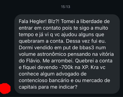 HeglerHenri's tweet photo. Isto é muito triste! 

O cara quebrou e ainda ficou devendo 700 mil na XP

Montei uma força tarefa com minha equipe que é muito qualificada, para auxiliar gratuitamente quem está em situação de apuros.

Não costumo responder direct, mas está aberto. 

Podem mandar mensagem que fazemos questão de orientar.

E ajudem quem estiver em situação crítica. Que Deus os Abençoe.
