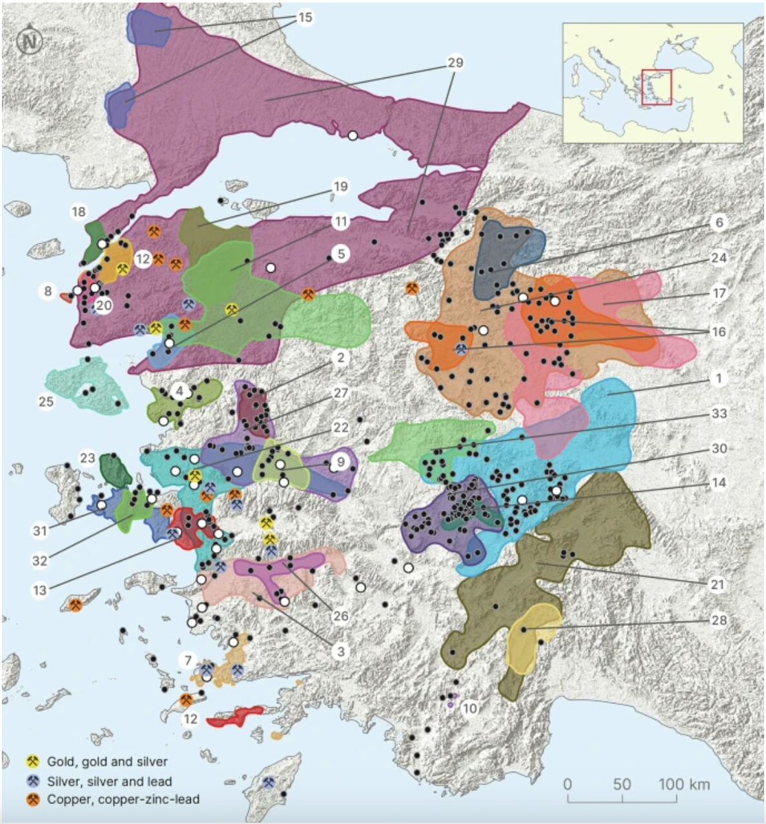milan_janosov's tweet photo. Geospatial data science and archeology - in particular, Bronze Age archaeology with a georeferenced catalogue of 483 Middle and Late Bronze Age settlements across western Anatolia. Compiled from excavation reports, surveys, historical sources, and remote sensing, the dataset standardizes metadata, links entries to external knowledge bases, and is openly published in machine-readable formats

More: https://t.co/zBbykFUXss

𝐓𝐡𝐞 𝐍𝐞𝐰 𝐒𝐜𝐢𝐞𝐧𝐜𝐞 𝐨𝐟 𝐌𝐚𝐩𝐬 - https://t.co/qRwV1ryEG1