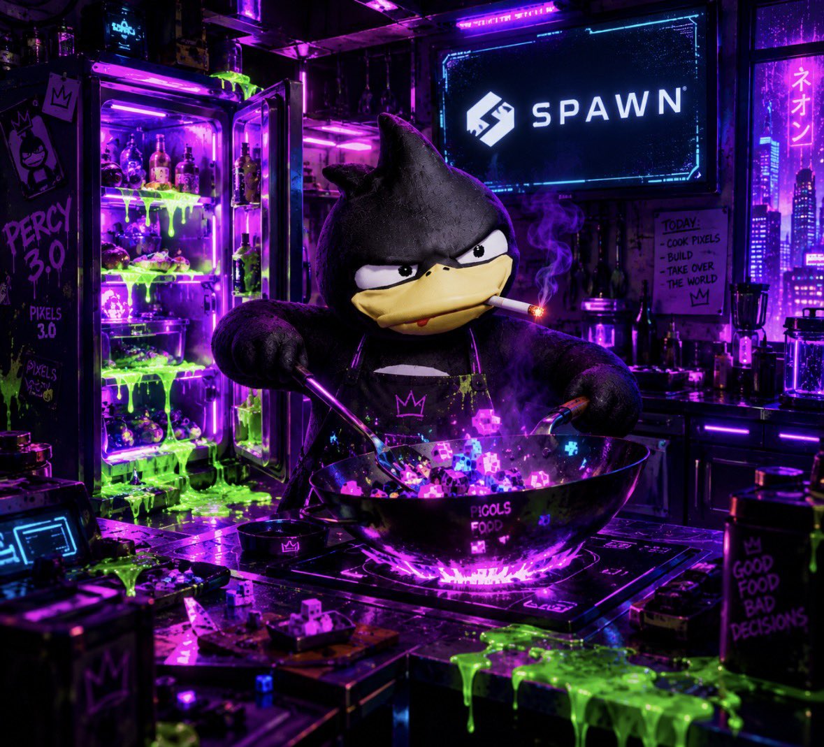 CubeDrop21's tweet photo. Busy cooking a madness !!! 
—
Do you even @spawn 🤔 https://t.co/mukEPhIoJA