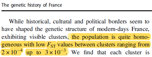 antifaussel's tweet photo. @KinderheimRune Clusters are not peoples, and the division of a population into clusters reveals nothing about its heterogeneity, as any number may be identified according to the scale chosen. What matters is the genetic distance between them.
Here is the conclusion of the sudy you refer to : https://t.co/0PPbXh6ue0