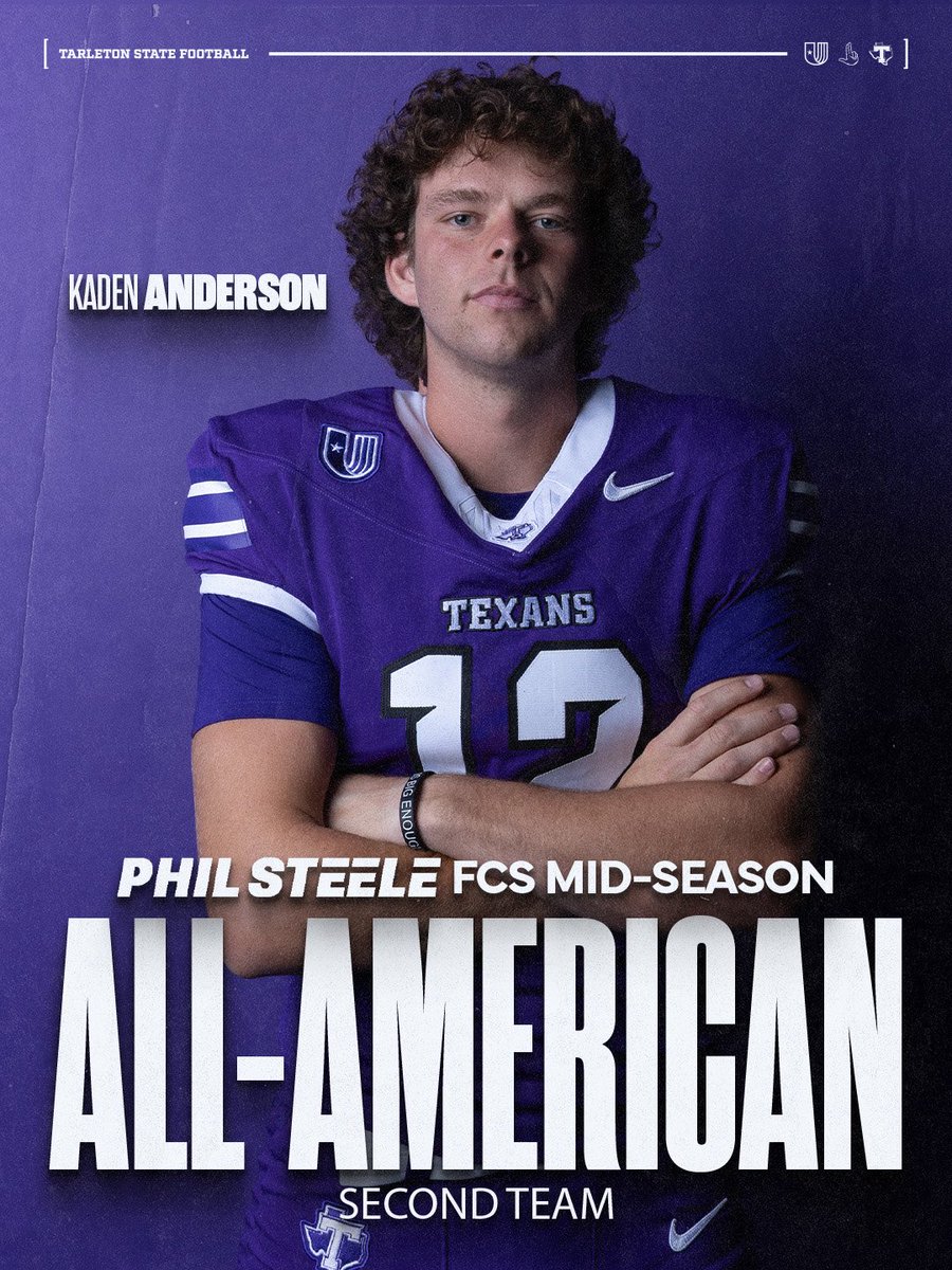 TarletonFB's tweet photo. Got a handful of @philsteele042 Midseason All-American honors! 😎

📰| https://t.co/eNwMwkZmIg https://t.co/uqQubgquSa