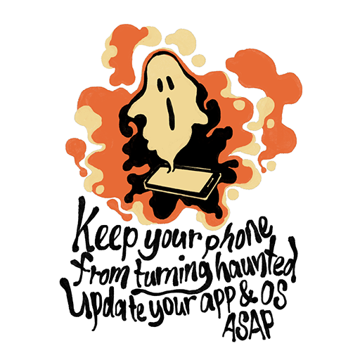 FreedomofPress's tweet photo. Halloween PSA: To keep your phone from turning haunted, be sure to install updates for your apps and operating systems as they drop.

Here’s the story about what’s going on inside those updates: https://t.co/IXFXgfWBQW

@calyxinstitute
#HappyHalloween https://t.co/LqrEmjsXav
