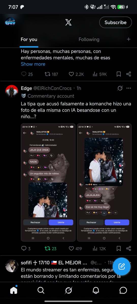 MplaySanti's tweet photo. @NickyHd84896 Pero no solo fue sobre su only también le sacaron sobre subir una foto con IA besandose con un niño y lo compartió como su fuera nada en broma https://t.co/Mcm11wtLJZ