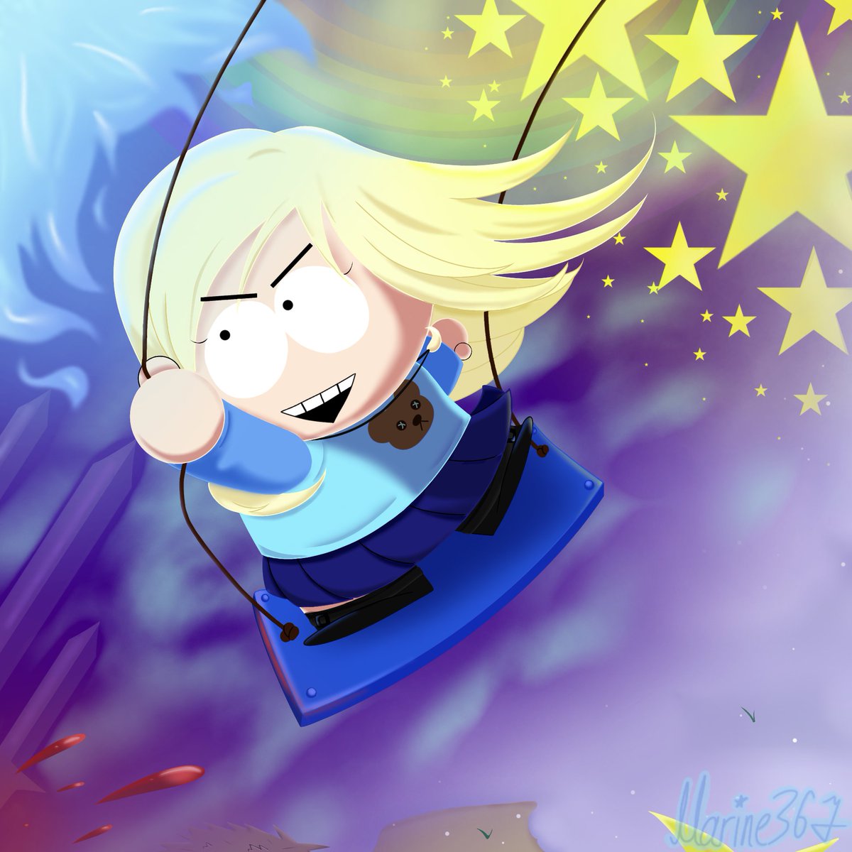 realmarine367's tweet photo. 🩵🐻Meet Irma Karhu, my SP OC!🐻🩵

She's a proud weirdo and a hot-tempered, headstrong girl with a strong moral compass and her own fantasy world.
(I tried to copy Phone Destroyer style for the first one. The second pic is her model.)
#SouthPark #sptwt #ocart #oc https://t.co/ORTDk5uTkR