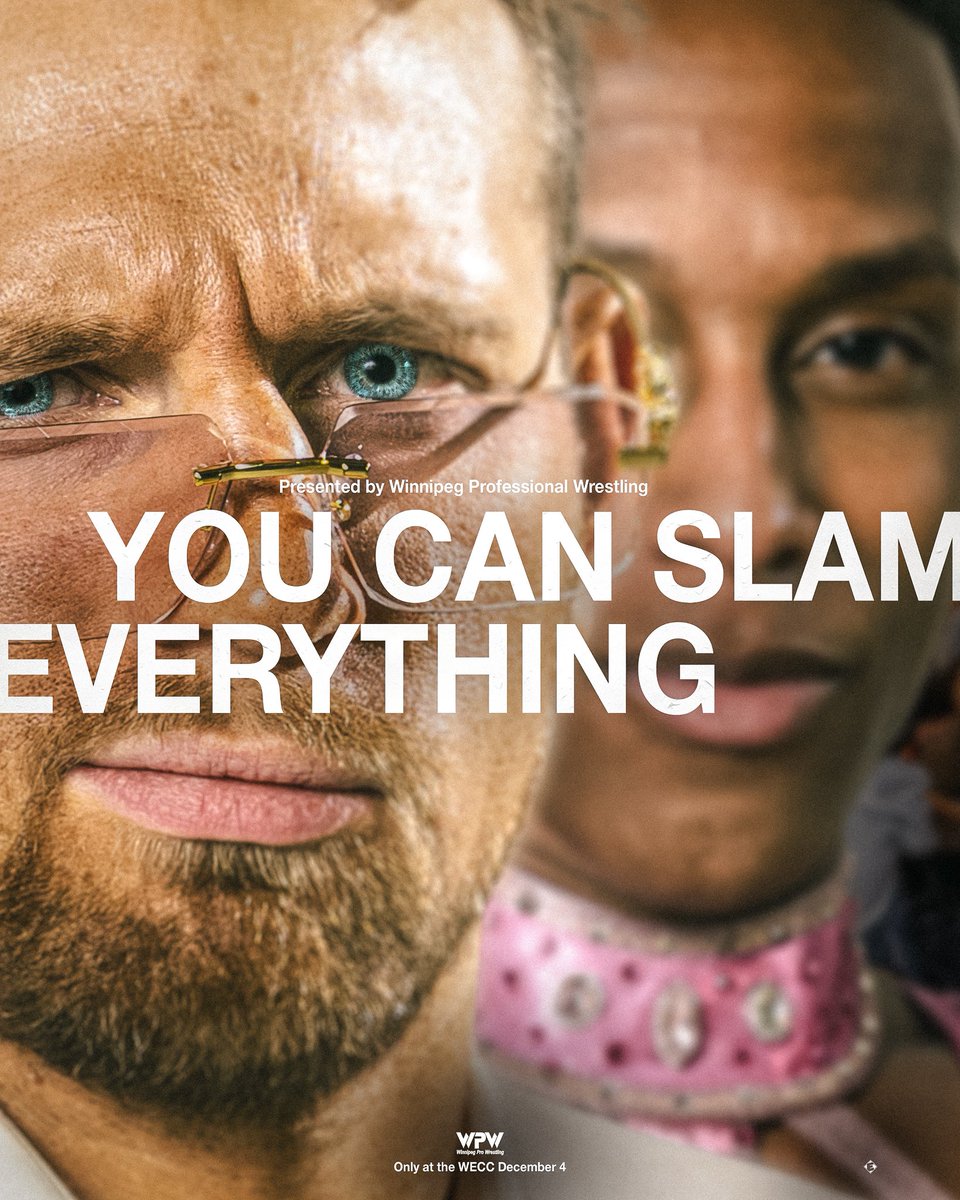 wpgpro_'s tweet photo. A carefully crafted image. Outrageous promises. 

Delusional con artist? 
Or a visionary? 

WPW YOU CAN SLAM EVERYTHING

December 4 
West End Cultural Centre
🚪 6pm 🔔 7pm https://t.co/JgfCYBq9gD