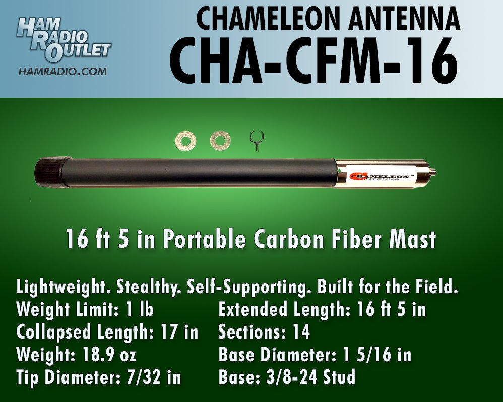 HamRadioOutlet's tweet photo. https://t.co/N8GshHWUSf
16 ft 5 in Portable Carbon Fiber Mast
Lightweight. Stealthy. Self-Supporting. Built for the Field.
All products here: https://t.co/uAjxJmV5N8
#HamRadioOutlet #HRO #amateurradio #hamradio https://t.co/7TTQe3Wi4L