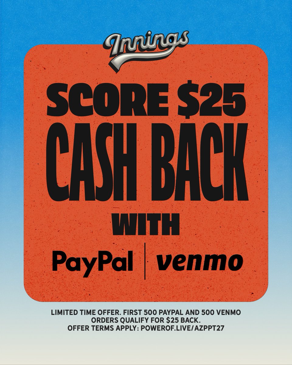 InningsFest's tweet photo. Tickets drop this week! Be one of the first 500 @PayPal or first 500 @Venmo users to buy your tickets, and you could get $25 cash back ✌️

Offer begins Thursday, October 29, 2026, while supplies last. Offer terms apply. https://t.co/fVFJVVg3qT