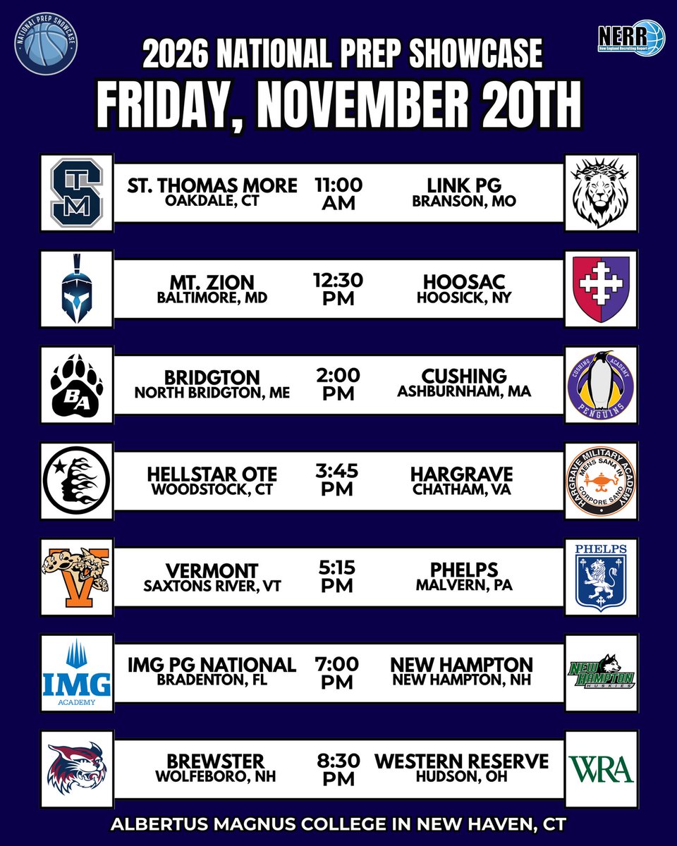 PrepNational's tweet photo. NEW HAVEN WE’RE BACK 🗣️🔥

The annual kick off to the National Prep Championship Series takes place just under a month from today in New Haven!

📍: Albertus Magnus (New Haven, CT)
🗓️: November 20-22
👤: 24 teams

https://t.co/2P6txcmuhc https://t.co/zzrgdHpy1I