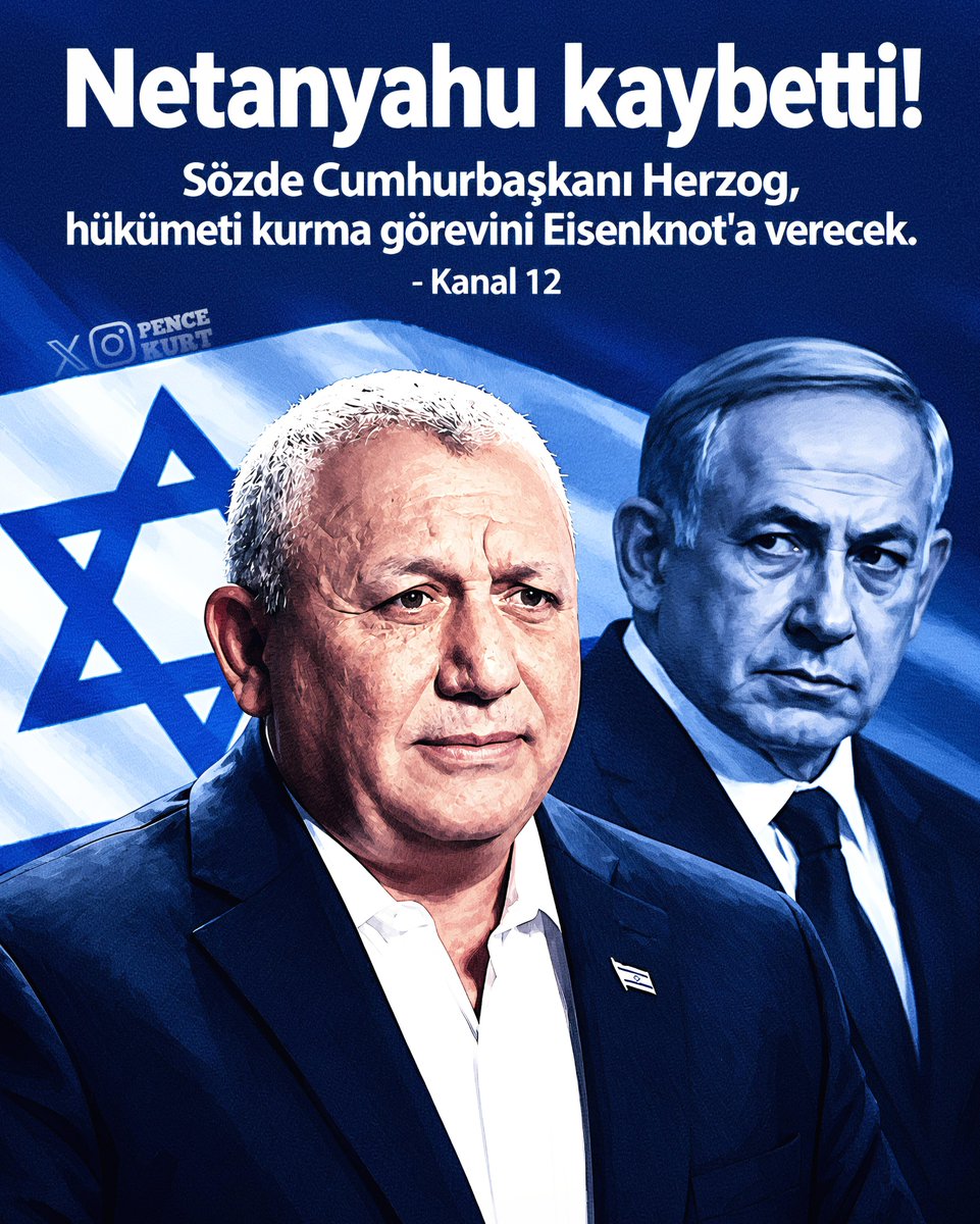 malikejder's tweet photo. Netanyahu'ya karşı seçim zaferi kazan eski genelkurmay başkanı Eisenkot’un oğlu Meir Eisenkot ile 2 yeğeni Gazze'de Kassam Tugayları tarafından öldürüldü.

Çok demokratik beklentiniz olmasın.. Netanyahu'nun az porsiyon faşist modeli.

Netanyahu'yu devirme ve 7 Ekim olayları ile ilgili soruşturma açma sözü verdi.

⭕ Eski İsrail Genelkurmay Başkanı Gadi Eisenkot, 7 Ekim 2023 olaylarından sonra hükümeti ağır eleştiriyor.

⭕ Eisenkot, 1978 yılında Golani Tugayı'na katıldı ve Netanyahu'nun hükümet başkanlığı sırasında 2015 ile 2019 yılları arasında Genelkurmay Başkanlığı görevini üstlendi
⭕ Eisenkot'un Gazze Savaşı sırasında yaşadığı kişisel kayıplar, en küçük oğlu Gal'ın öldürülmesinin yanı sıra iki yeğeninin de öldürülmesini içeriyor
⭕ Kamuoyu yoklamaları, Eisenkot'un liderliğindeki "Yesh Atid" partisine Knesset'in 120 sandalyesinden 20 ila 23 sandalye vererek Likud Partisi'nin önüne geçiriyor
⭕ Eisenkot'un siyasi programı, 7 Ekim başarısızlıklarında soruşturma komisyonu kurulmasını ve tüm vatandaşlara askeri veya ulusal hizmet zorunluluğu getirilmesini içeriyor
⭕ Eisenkot, iki devletli çözümü reddediyor, Batı Şeria'nın ve yasadışı yerleşim odaklarının ilhakına karşı çıkıyor ve yerleşimcilerin şiddetine karşı mücadele sözü veriyor
