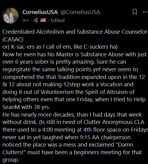 WillBFun69's tweet photo. 1st paragraph got cut out.... At Last Weeks Nooner a guy shared his story. He had bartended at the #YaleClub sent him to rehab to keep his job yet during the plandemic his prayers were answered and he become another Casac-er like so many others. https://t.co/pf6iTreai7