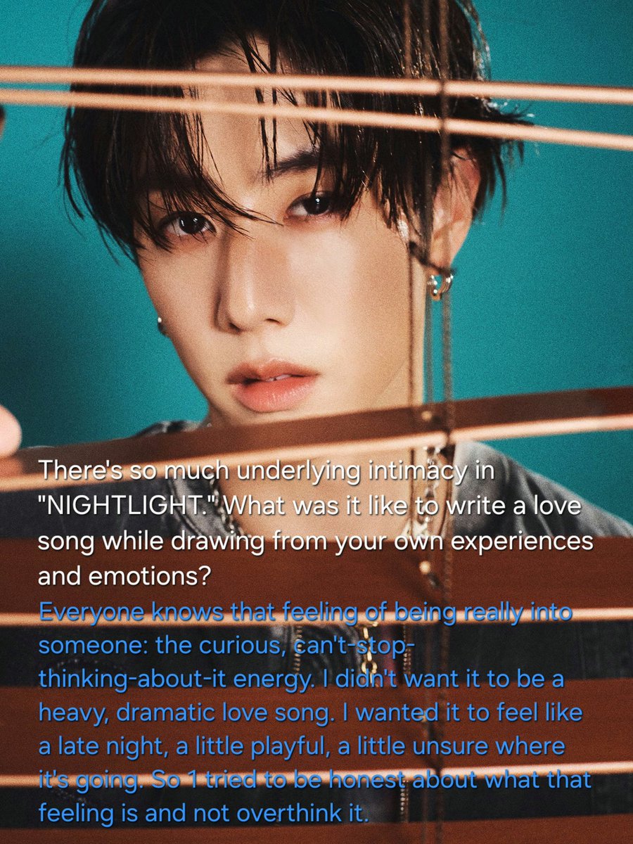 wwmarktuan's tweet photo. [𝗜𝗻𝘁𝗲𝗿𝘃𝗶𝗲𝘄 📝] (1/4)

"𝗪𝗵𝗲𝗻 𝘆𝗼𝘂 𝗹𝗼𝗼𝗸 𝗯𝗮𝗰𝗸 𝗼𝗻 𝘁𝗵𝗶𝘀 𝗰𝗵𝗮𝗽𝘁𝗲𝗿 𝗼𝗳 𝘆𝗼𝘂𝗿 𝗹𝗶𝗳𝗲 𝗮𝗻𝗱 𝗰𝗮𝗿𝗲𝗲𝗿, 𝘄𝗵𝗮𝘁 𝗱𝗼 𝘆𝗼𝘂 𝗵𝗼𝗽𝗲 𝗽𝗲𝗼𝗽𝗹𝗲 𝗿𝗲𝗺𝗲𝗺𝗯𝗲𝗿, 𝗻𝗼𝘁 𝗷𝘂𝘀𝘁 𝗮𝗯𝗼𝘂𝘁 𝘁𝗵𝗲 𝗺𝘂𝘀𝗶𝗰 𝘆𝗼𝘂 𝗺𝗮𝗱𝗲, 𝗯𝘂𝘁 𝗮𝗯𝗼𝘂𝘁 𝘁𝗵𝗲 𝗽𝗲𝗿𝘀𝗼𝗻 𝘆𝗼𝘂 𝘄𝗲𝗿𝗲 𝘄𝗵𝗶𝗹𝗲 𝗺𝗮𝗸𝗶𝗻𝗴 𝗶𝘁?

𝗜 𝗵𝗼𝗽𝗲 𝗽𝗲𝗼𝗽𝗹𝗲 𝗿𝗲𝗺𝗲𝗺𝗯𝗲𝗿 𝘁𝗵𝗮𝘁 𝗜 𝘄𝗮𝘀 𝗻𝗼𝘁 𝗮𝗳𝗿𝗮𝗶𝗱 𝘁𝗼 𝗲𝘅𝗽𝗹𝗼𝗿𝗲 𝗻𝗲𝘄 𝘀𝘁𝘆𝗹𝗲𝘀, 𝗮𝗻𝗱 𝘁𝗵𝗮𝘁 𝗜 𝘄𝗮𝘀 𝗴𝗼𝗼𝗱 𝘁𝗼 𝘁𝗵𝗲 𝗽𝗲𝗼𝗽𝗹𝗲 𝗮𝗿𝗼𝘂𝗻𝗱 𝗺𝗲 𝗮𝗻𝗱 𝘄𝗮𝘀 𝗮𝗹𝘄𝗮𝘆𝘀 𝗴𝗿𝗮𝘁𝗲𝗳𝘂𝗹 𝗳𝗼𝗿 𝗺𝘆 𝗳𝗮𝗻𝘀" 🥹

"In an interview with 1883 Magazine, Tuan reflects on the everyday experiences that inspire his lyrics, the creative freedom he’s found as a solo artist, and the importance of enjoying the process rather than chasing expectations. Having grown up in the spotlight alongside his fans, he’s learned that his career is about creating music that feels authentic to him and resonates with the people who listen."

NIGHTLIGHT BY MARK TUAN FEAT. MILLI
#NIGHTLIGHT #MarkTuan
#段宜恩 @marktuan @DNAmngmnt