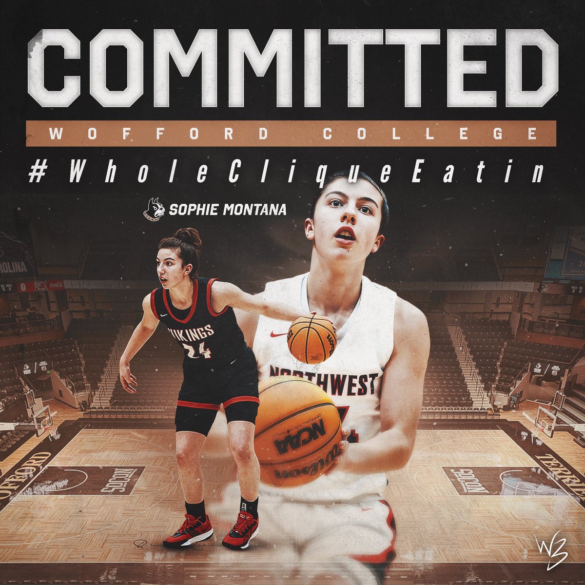 willbradleysp's tweet photo. Congratulations to @SophMontana on committing to continue her basketball career at Wofford College (@Wofford_WBB )! 

#WholeCliqueEatin https://t.co/Lwm3QDe6qv