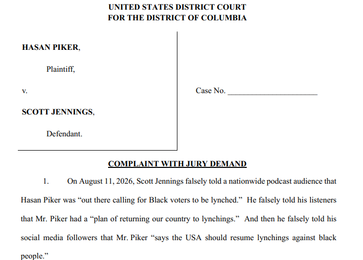 jstlk_'s tweet photo. 🚨🚨🚨HASAN PIKER OFFICIALLY SUING SCOTT JENNINGS 🚨🚨🚨 https://t.co/wHBUqC8OxA