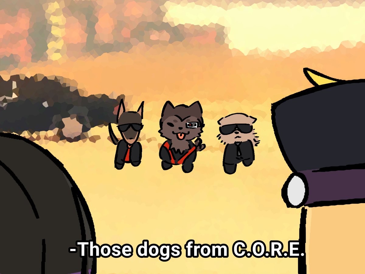 dogkaes's tweet photo. "Ugh. Great, they're here."
"Those dogs from C.O.R.E."
#TDS https://t.co/gD6Ccay9yz