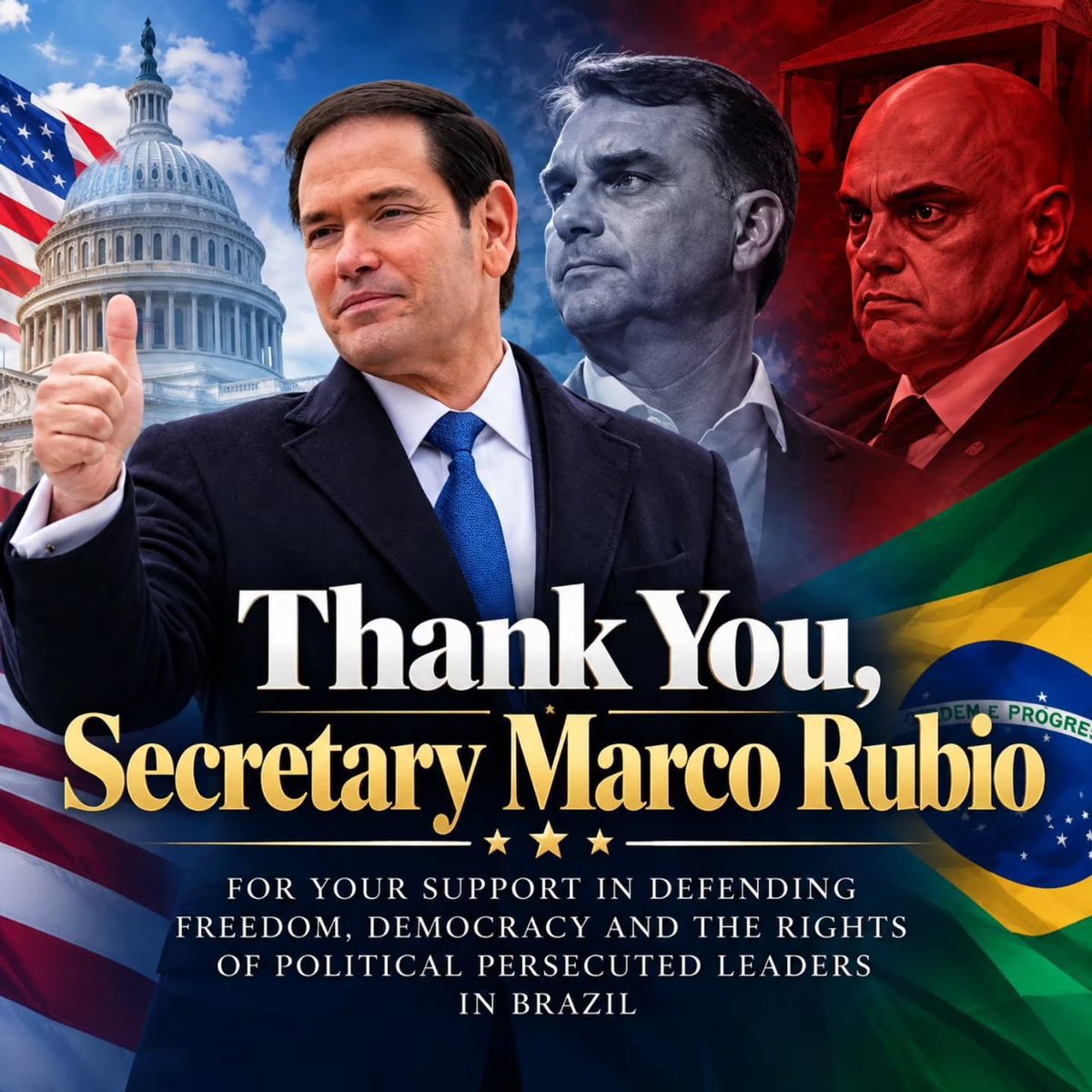 _press_sec0's tweet photo. Thank you Marco Rubio for helping the patriot Flávio Bolsonaro. Suck it, Xandão. https://t.co/DBCNaioRDI