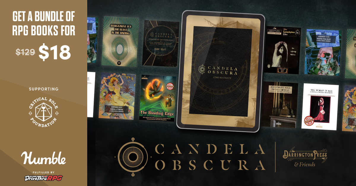 humble's tweet photo. Your Circle has been requested to investigate and uncover mysterious deaths in the art galleries of Newfaire with The Woman in Red: A Candela Obscura Assignment.

Candela Obscura by Darrington Press &amp; Friends supports @CriticalRoleFDN | https://t.co/XRC81K7vHE https://t.co/pKYfGUOfYK