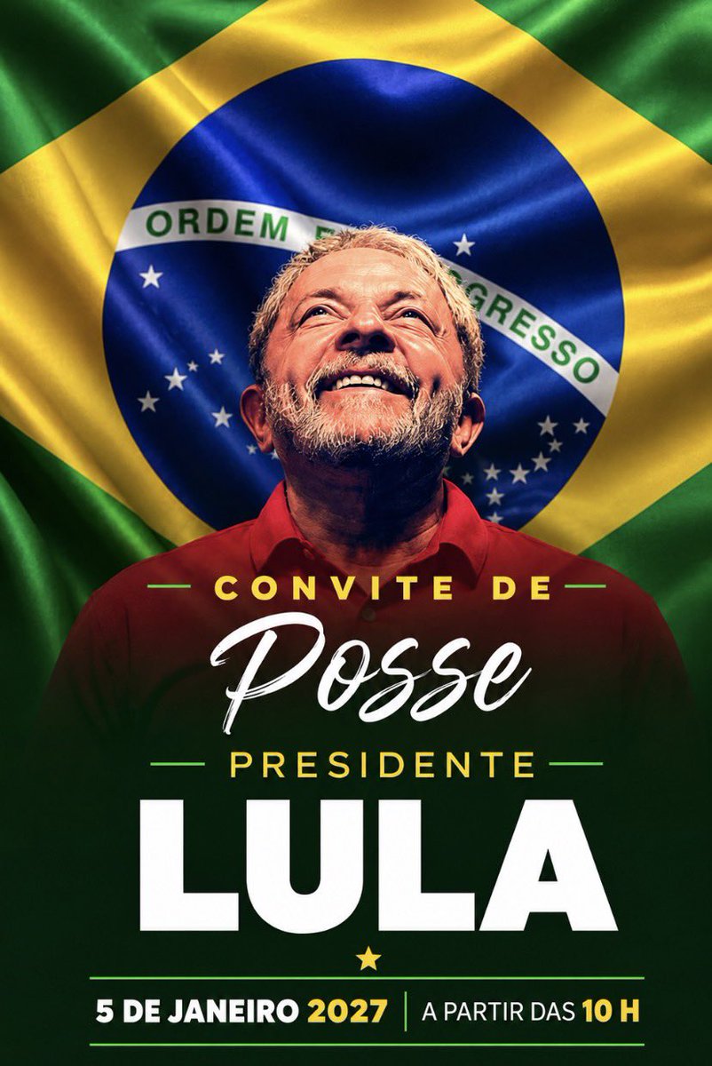 _dilmadebochada's tweet photo. todos estão convidados para Posse de Lula e Alckmin será em 5 de janeiro de 2027 em Brasília 🇧🇷 https://t.co/Og4pXXnMp3