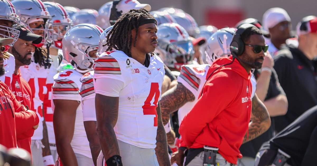 SpencerHolbrook's tweet photo. "The good news is... you just have to get it somewhere in the neighborhood of No. 4, and he’s gonna pull it down."

Ohio State QBs are working hard with Jeremiah Smith to build chemistry. It could determine how good this offense will be 👀 

READ: https://t.co/Tsc50Scaf8 https://t.co/MA2CIphlJp