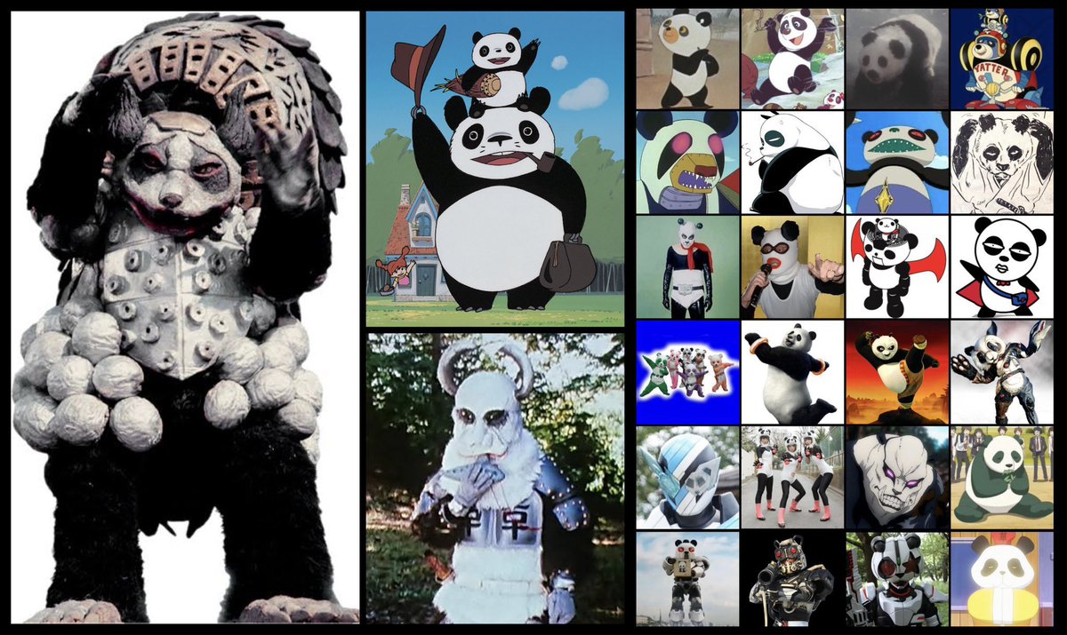 skull_bear's tweet photo. 本日10月28日は「パンダの日」。
1972年のこの日
ジャイアントパンダの
「ランラン」と「カンカン」が
上野動物園に到着。

パンダキャラ大集合！
って、アカン奴、いっぱいおる⁈
#パンダの日 #今日は何の日 https://t.co/ojxhQ6aEew
