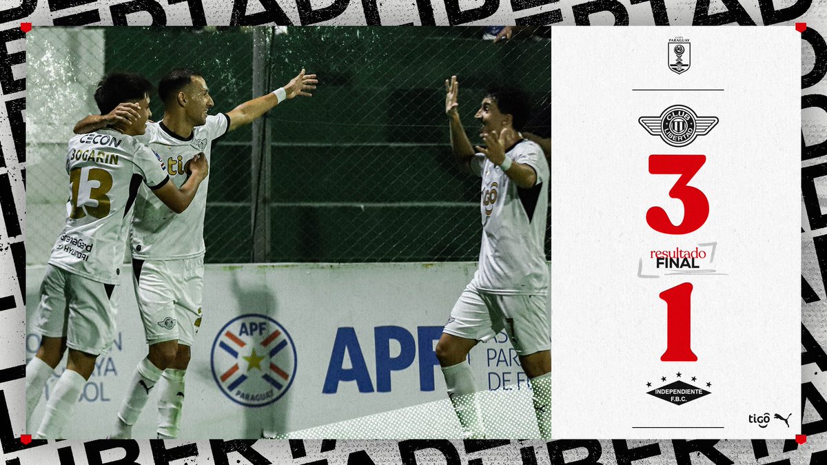 Libertad_Guma's tweet photo. ➡️ Cuartos de Final || COPA PARAGUAY

🕥 ¡FINAL DEL ENCUENTRO Y PASE A SEMIFINAL!

#LIBERTAD 3-1 Independiente CG.

#VamosGUMA
#CopaParaguayAPF https://t.co/sEm3kndIEn