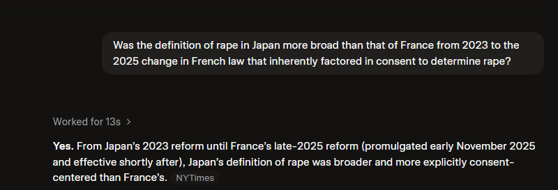 LibMaoist's tweet photo. @Needungo huh, it's almost like I actually looked up the definitions of rape in both France and Japan https://t.co/wsmMTxEgCO