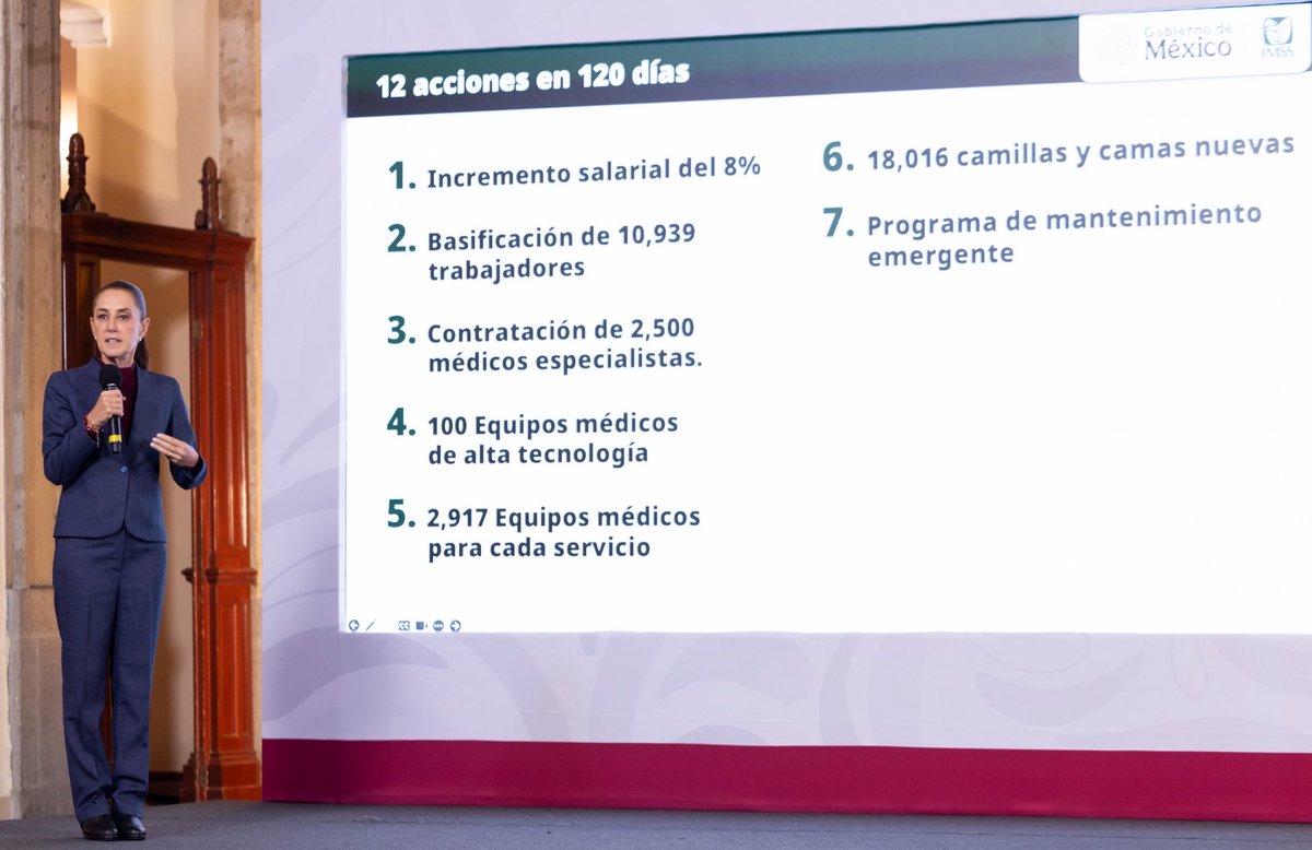 ferbelaunzaran's tweet photo. Después de siete años, Sheinbaum y Zoe Robledo nos dan la razón.

Las 12 acciones para el IMSS son la aceptación de las carencias que López Obrador se cansó de negar.

¿Cuántas vidas se habrían salvado si, en lugar de hacer propaganda con Dinamarca, hubieran atendido los problemas desde el principio?