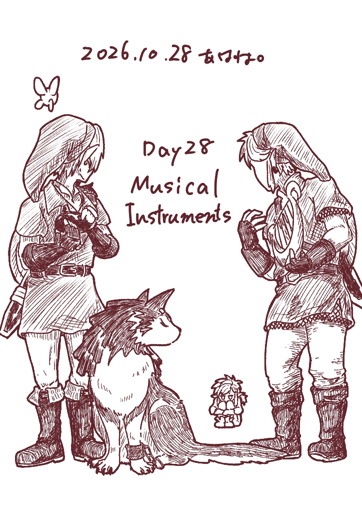 Z4W3k's tweet photo. Day28 Musical Instruments #linktober2026
楽器っぽいのないけどこっち来ていいんだぞー https://t.co/pgiAD4yYCB