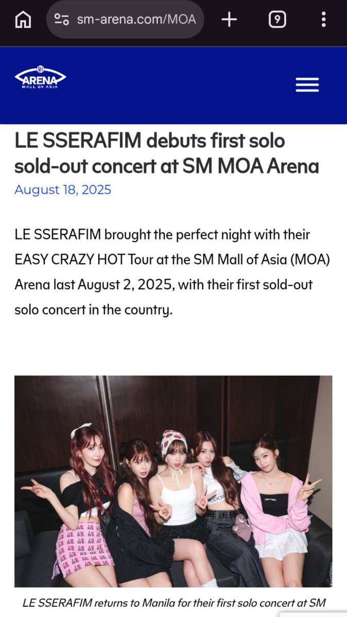 aster926582's tweet photo. oh mga pinoy na comments? 😂 alam ko na declining ang kpop sa PH rn pero jusko mag search naman kayo bago niyo laiitin ang Le sserafim. 
This is Le sserafim before the general decline of kpop in Pinas. 
They are the few ones to sold out MOA arena before the decline. https://t.co/v7Lna0eUF6