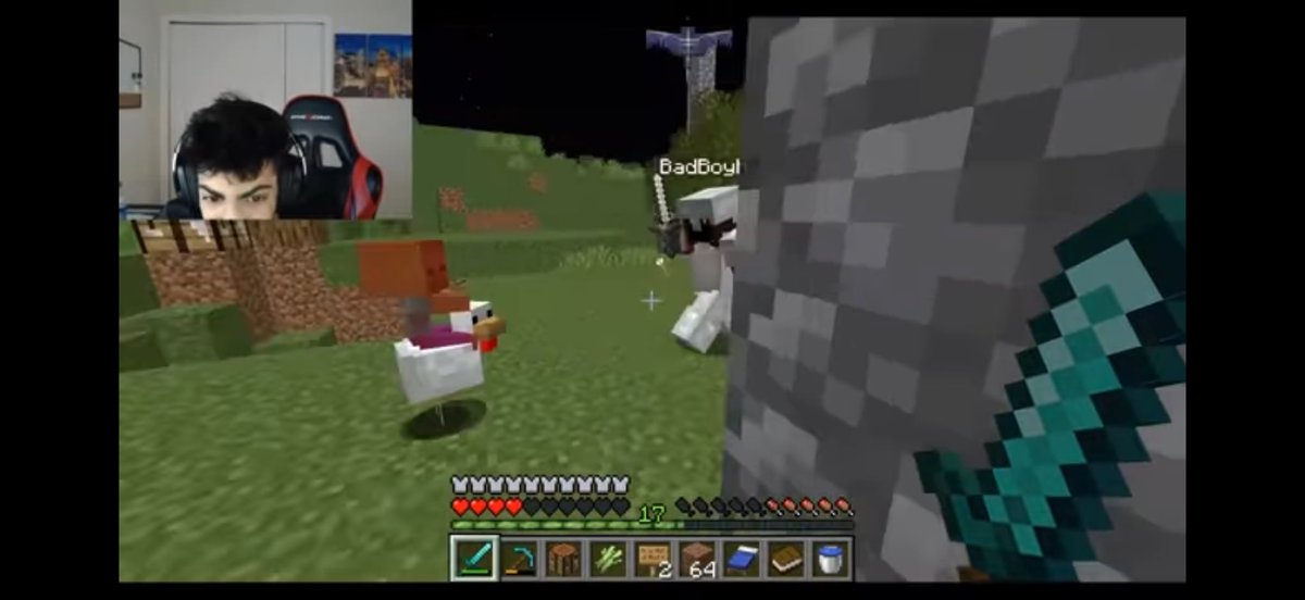 fuzzyplushies's tweet photo. Skeppy predicting chicken jockey in 2019 👀 https://t.co/LtkncSCs2u