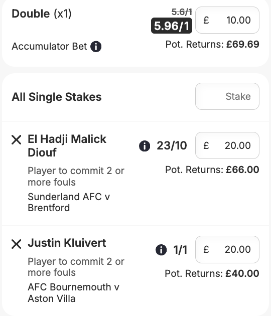 TheFoulsLab's tweet photo. 🏆 INSANE VALUE EFL CUP DOUBLES & SINGLES

🔥 37.94/1 & 5.96/1 @ Ladbrokes
🤯 Next Best Odds: 12/1 & 2.4/1 

🤩 Bet £5, Get £30 in Free Bets Here: https://t.co/0nQwXmJdAy

✍️ Diouf made 4 fouls in his last start & he will likely face Ta Bi, who was fouled 8 times in his last start against Hull, & he averages 3.65 fouls drawn p/90.

✍️ Kluivert recent fouls: 5, 5, 2, 0, 3, 3

#Ad | New Customer Offer | 18+ | T&C's Apply | https://t.co/vVKfq4Bezi
