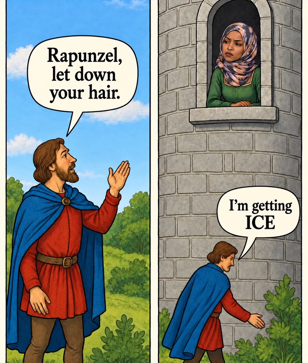 CBHeresy's tweet photo. Roses are red,
Bananas and rice,
The prince spotted Ilhan,
“I’m getting ICE!” https://t.co/sskLzi6IUL