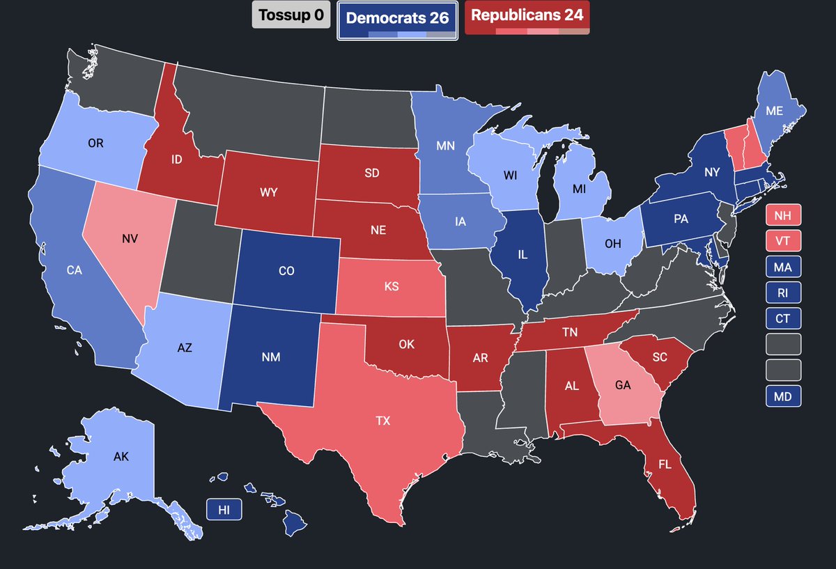 sb4liberty's tweet photo. 2 years ago I correctly predicted the winner in every single state at the presidential level.

With just a week left before Election Day, these are my predictions for the House, Senate, and Governor’s races. https://t.co/GbApZcQ5Ee