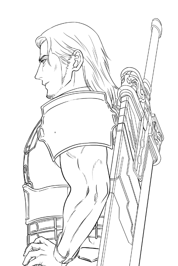 shakunage1's tweet photo. やっとバッソ描けた🫠描けたと　思う…
武器とか背景専門の方から見ればだいぶ甘いだろうけども(;´･ω･)
途中で正中線やらパースがそもそも狂ってるのに気づいて修正
アンジも多分　塗りながらまた修正かけていくと思われます https://t.co/Vynwk7Dimx